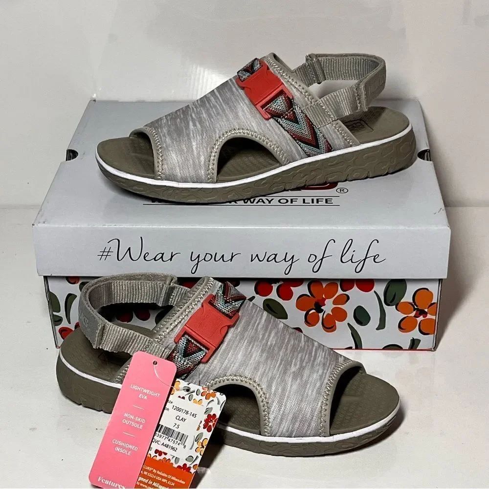 MUK LUKS Boardwalk Parade Adjustable Slide Sandals